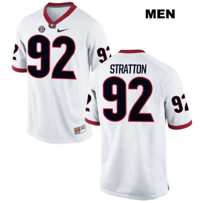Men's Georgia Bulldogs NCAA #92 Landon Stratton Nike Stitched White Authentic College Football Jersey WPA3754DU